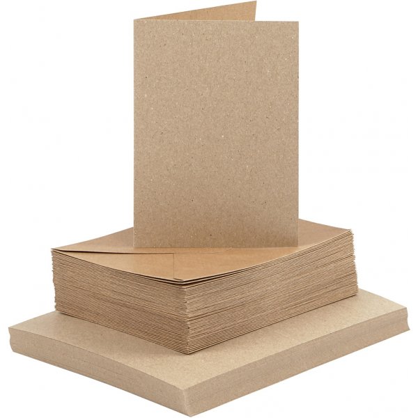 Kaarten en enveloppen - naturel - 11,5 x 16,5 cm - 50 sets Kaarten en enveloppen - naturel - 11,5 x 16,5 cm - 50 sets