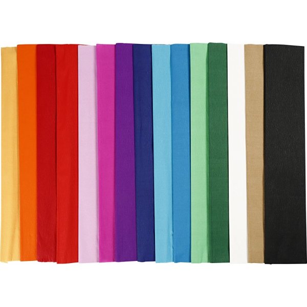 Crêpepapier - gemengde kleuren - 60 vellen