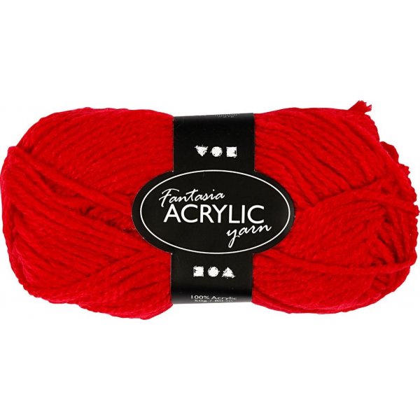 Fantasia Acrylgaren - rood - 50 gr