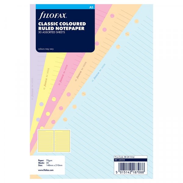 Notitievellen voor Filofax Classic - A5 Gelinieerd (25 vel)