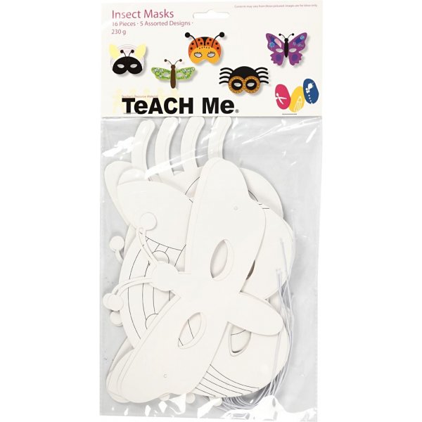 TeACH Me - Insectenmaskers - wit - 16 st TeACH Me - Insectenmaskers - wit - 16 st