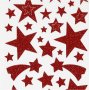 Glitterstickers - rood - sterren - 2 vellen