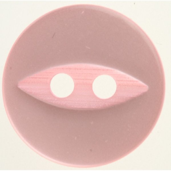 Knoop Rond 2-gaats 11 mm 10st - Roze met oogje