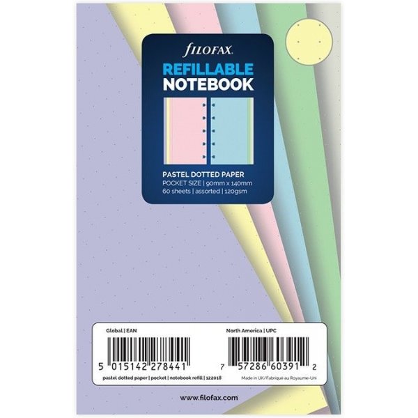 Navulling voor Filofax Notebook Pocket - Dotted Pastel Navulling voor Filofax Notebook Pocket - Dotted Pastel