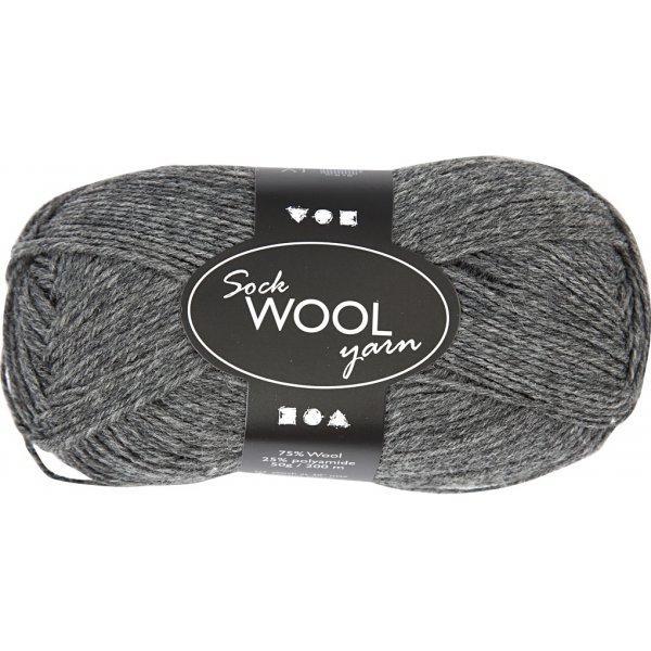 Sokkengaren - donkergrijs - 50 gr Sokkengaren - donkergrijs - 50 gr