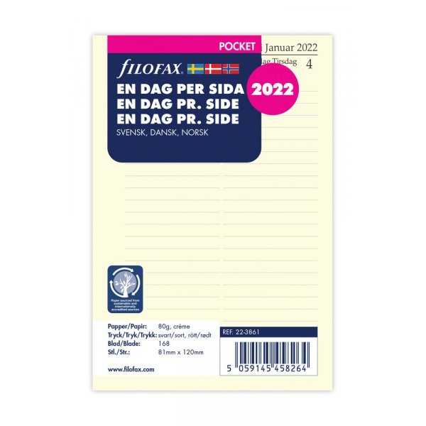 Navulsysteem Kalenderzak 2022 - Dagen