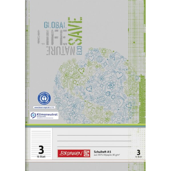 Schoolboekje - A5 gerecycled papier (16 pagina\\\'s)