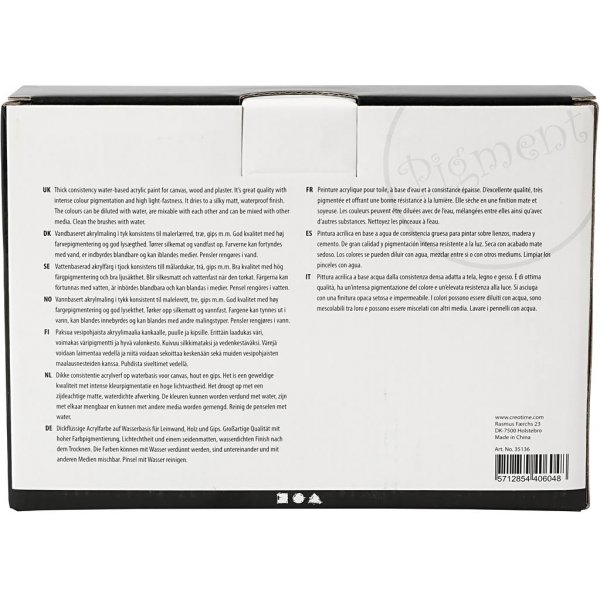 Pigment Art Acrylic - mengkleuren - natuurlijke kleuren - halfglans - 5 x 75 ml Pigment Art Acrylic - mengkleuren - natuurlijke kleuren - halfglans - 5 x 75 ml