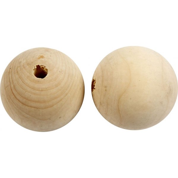 Houten kralen - 50 mm - 20 st