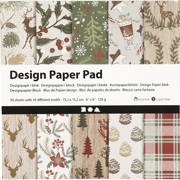 Designpapier - bruin/groen - 50 vellen