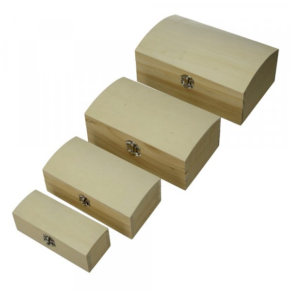 Houten kistenset 22 x 14 x 9 cm - onbehandeld 4-delig