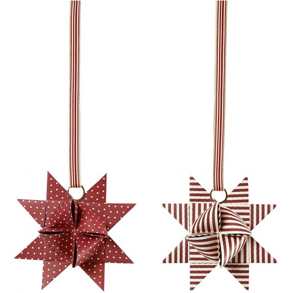 Sterstroken - rood - wit - Ø6,5+11,5 cm - 60 stroken Sterstroken - rood - wit - Ø6,5+11,5 cm - 60 stroken