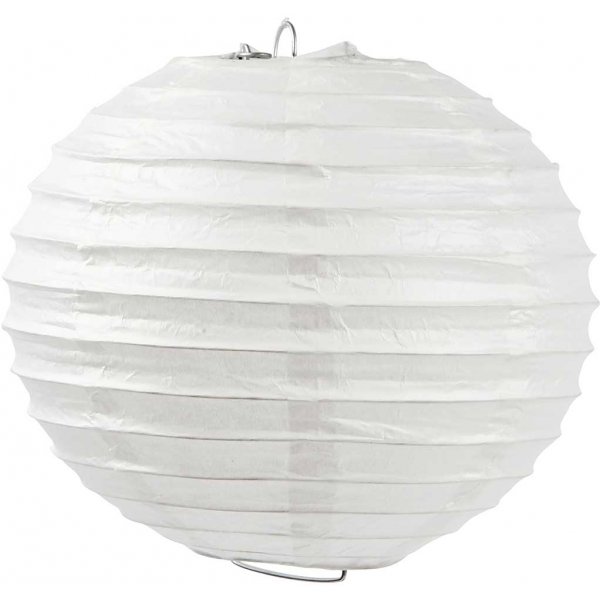Papieren lamp - wit - Rond - 20 cm