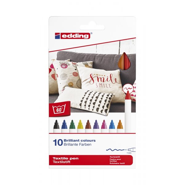 Edding 4600 Textielset Basis - 10 Onderdelen