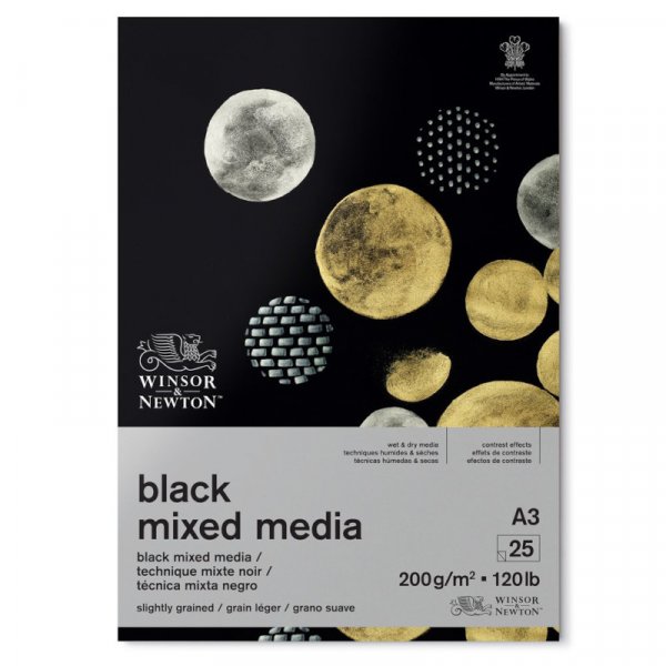Tekenblok - Winsor & Newton - Black Pad Mixed Media - A3
