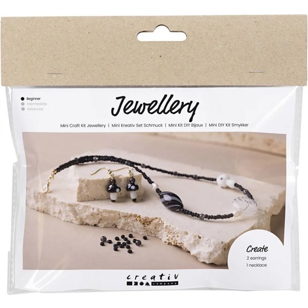 Mini DIY Kit Sieraden, zwarte harmonie, zware ketting