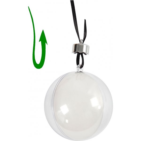 Decoratieve bal - transparant - 8 cm - 5 st