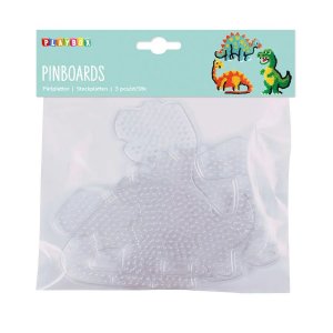 Kralenbordjes met dinosaurussen, 3-pack - Transparante vormen Kralenbordjes met dinosaurussen, 3-pack - Transparante vormen