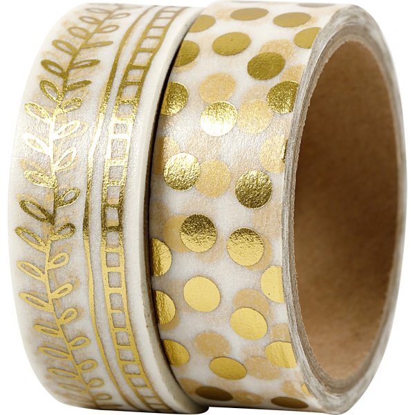 Vivi Gade Washite tape - Goud - Rang en stippen - folie