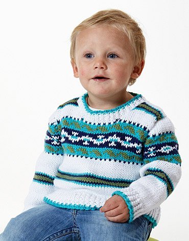 Breipatroon - Gebreide trui met patronen in kleuren