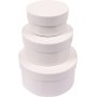 Papieren doos, rond, 12x6, 10x5, 8x4, 3 st