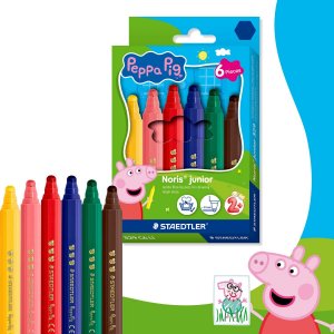 Greta Gris jumbo markerpennen in diverse kleuren - 6-pack Greta Gris jumbo markerpennen in diverse kleuren - 6-pack