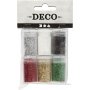 Glitter - gemengde kleuren - 6 x 5 gr