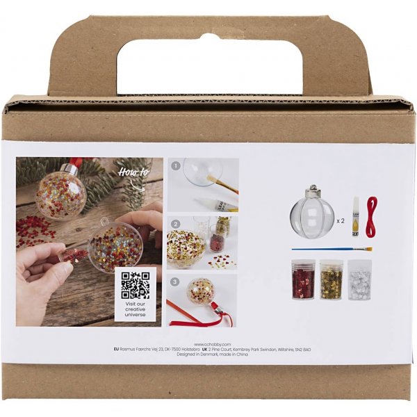Mini DIY Kit Kerstboomballen - Pailletten Mini DIY Kit Kerstboomballen - Pailletten