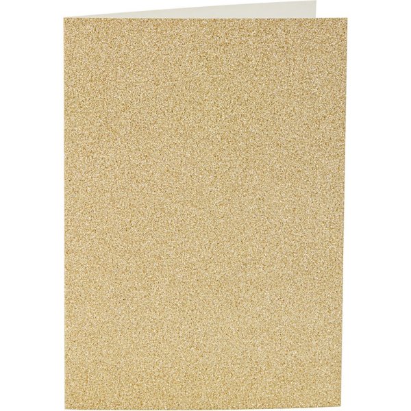 Kaarten en enveloppen - goud - glitter - 11,5 x 16,5 cm - 4 sets Kaarten en enveloppen - goud - glitter - 11,5 x 16,5 cm - 4 sets