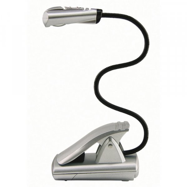 LED - leeslamp met clip - zilver/zwart incl. batterijen