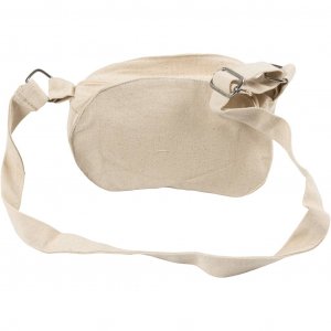 Schoudertas van canvas, licht naturel, 18 cm, verstelbare schouderband.