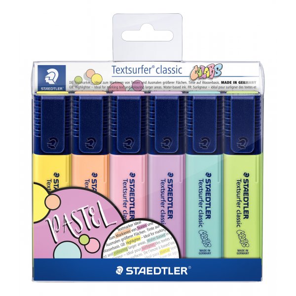 Markeerpen Textsurfer Classic Pastel Colors - 6 stiften