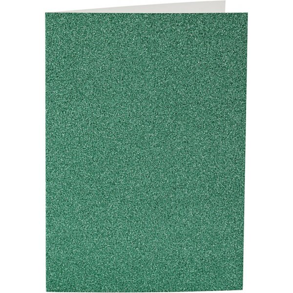 Kaarten en enveloppen - groen - glitter - 4 sets Kaarten en enveloppen - groen - glitter - 4 sets