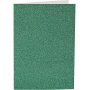 Kaarten en enveloppen - groen - glitter - 4 sets