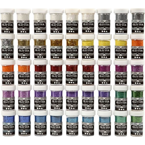 Glitter - gemengde kleuren - 46 x 20 gr