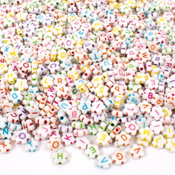 Letterkralen Bloemen - 9 mm - 200 g - 920 st