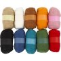 Gekaarde Wol - gemengde kleuren - 10 x 25 gr