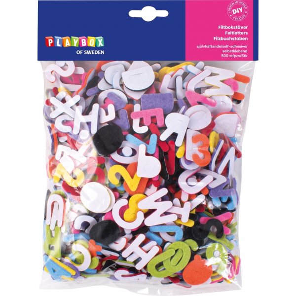 Vilten letters - zelfklevend - 500 st
