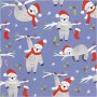 Cadeaupapier - paars - Luiaard - 5 m