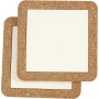 Onderzetters met kurkframe - wit - 2 st