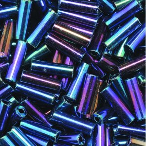 Staafkralen 6,8 x 2,2 mm - blauw mix 13 g regenboogkleurig Staafkralen 6,8 x 2,2 mm - blauw mix 13 g regenboogkleurig