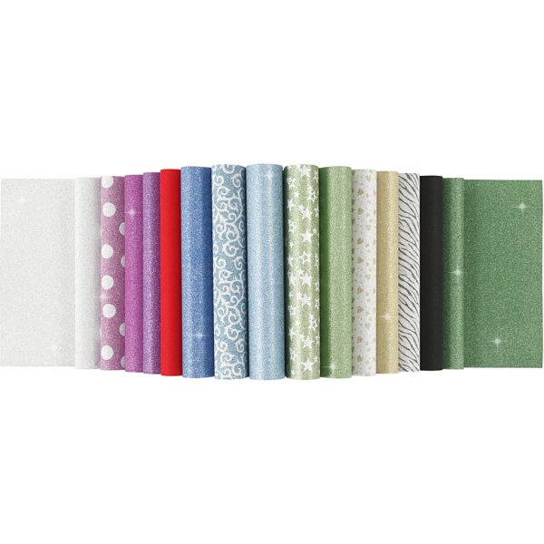 Glitterpapier in blokken - A4 - 30 vellen Glitterpapier in blokken - A4 - 30 vellen