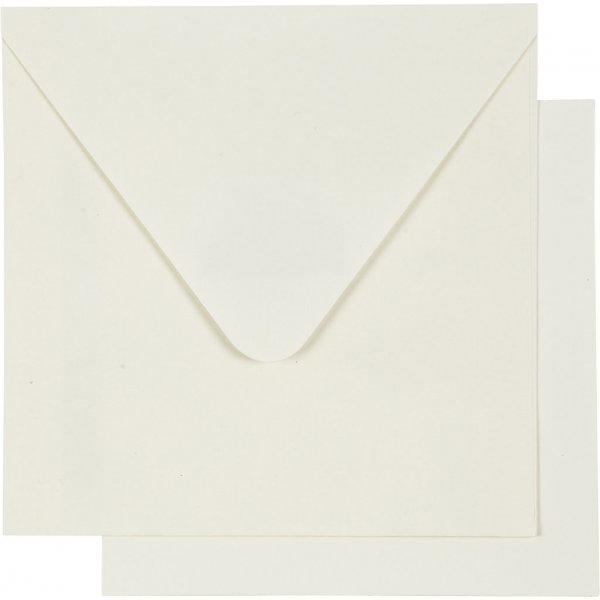 Ansichtkaart met envelop - gebroken wit - 12,5 x 12,5 cm - 10 st Ansichtkaart met envelop - gebroken wit - 12,5 x 12,5 cm - 10 st