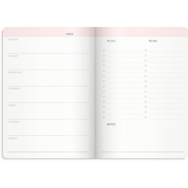 Weekplanner - Ongedateerd roze Weekplanner - Ongedateerd roze