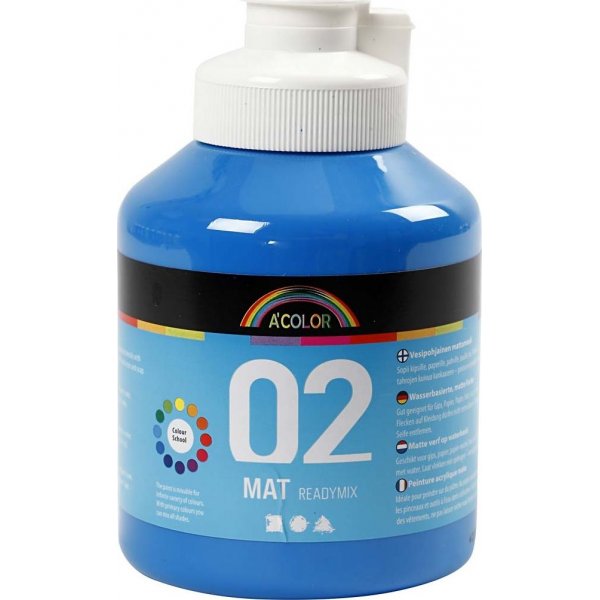Schoolverf - Acryl - primair blauw - mat - 500 ml