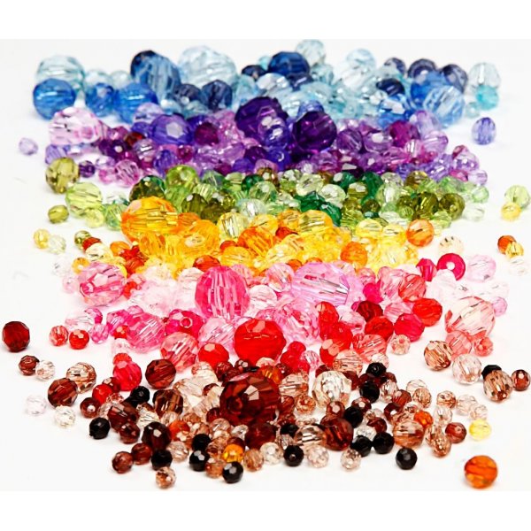 Harmony gefacetteerde kunststof kralen - gemengd - gemengde kleuren - 7 x 250 gr