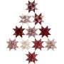 Sterrenstroken - rood - glitter, lak - 6,5+11,5 cm - 40 stroken