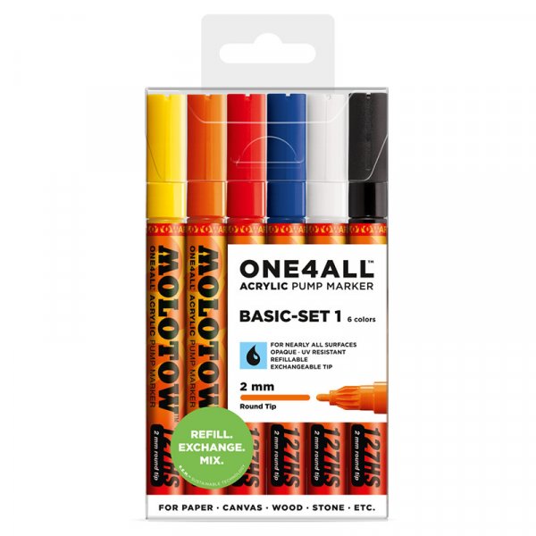 Acrylstiften One4All 2mm 6 Pennen - Basic I