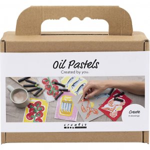 Mini DIY-set met olieverfpastelkaarten: Vis en Zeevruchten, Grijs & Wit, 8 stuks Mini DIY-set met olieverfpastelkaarten: Vis en Zeevruchten, Grijs & Wit, 8 stuks