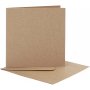 Ansichtkaart met envelop - naturel - 12,5 x 12,5 cm - 10 st